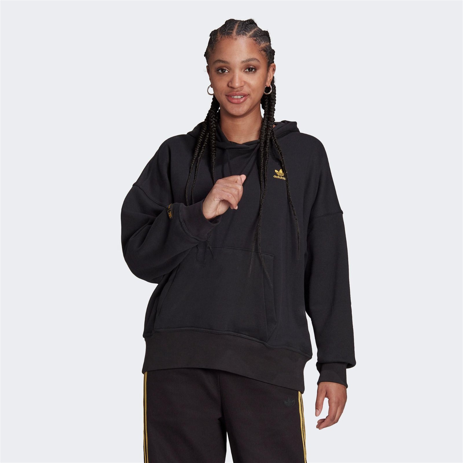 adidas Kadın Siyah-Altın Rengi Sweatshirt