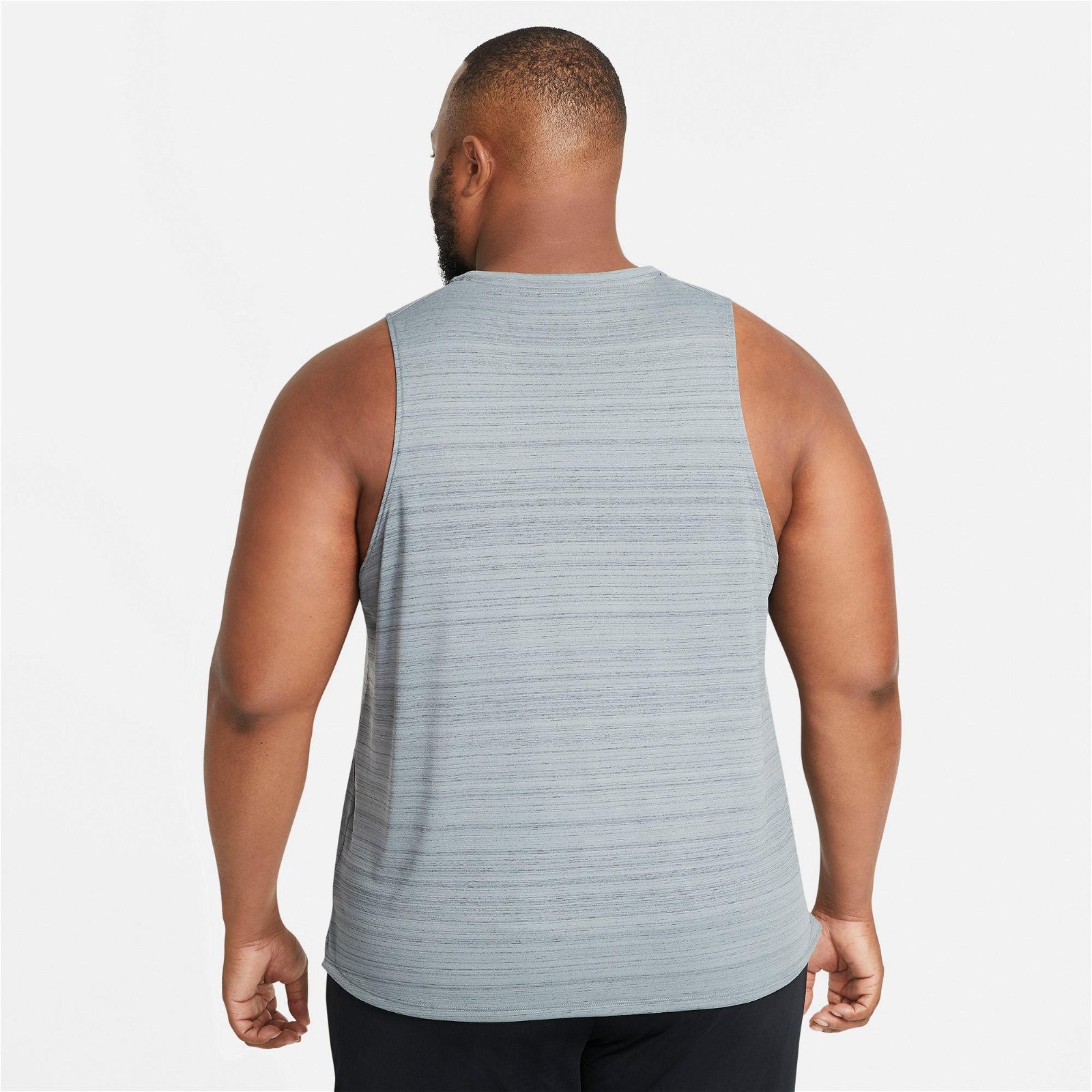 Nike Dri-Fit Miler Tank Erkek Gri Kolsuz T-Shirt