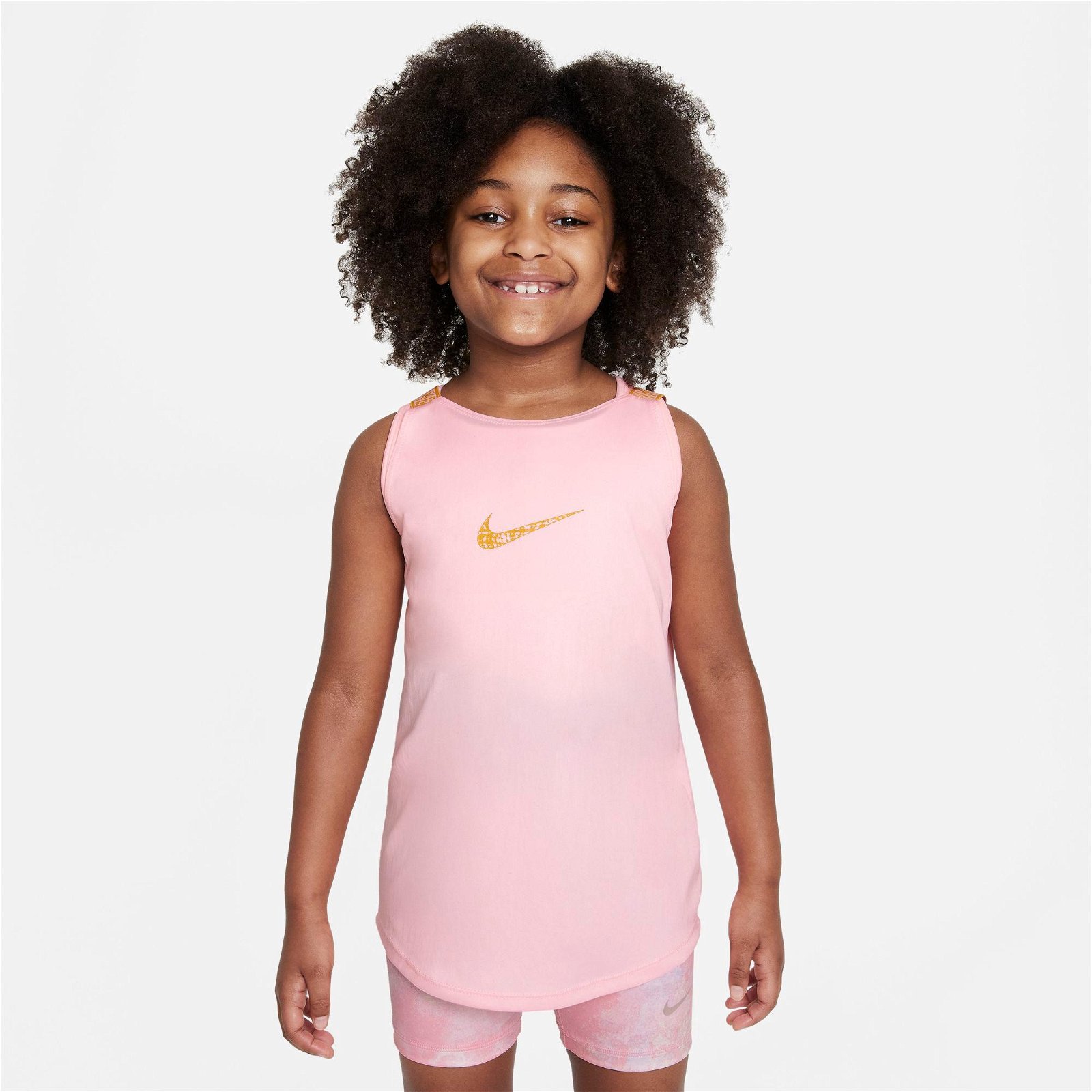 Nike Dry Tank Elastika Graphic Çocuk Pembe Kolsuz T-Shirt