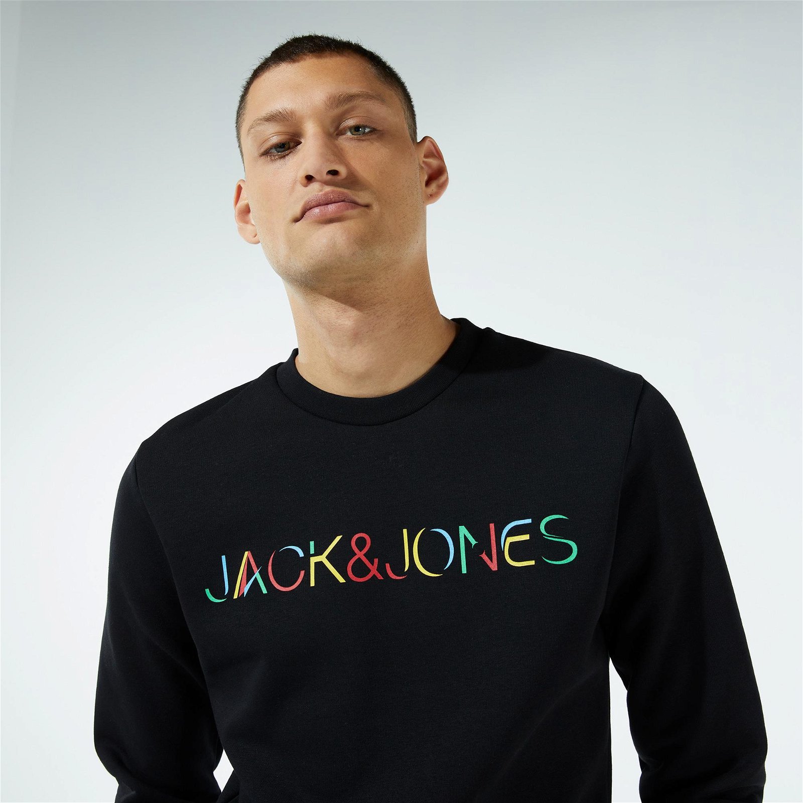 Jack & Jones Jcodan Crew Neck Erkek Siyah Sweatshirt