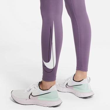  Nike Dri-Fit Swoosh Run 7/8 Büyük Beden Kadın Mor Tayt