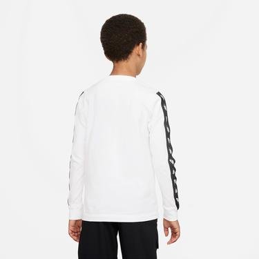  Nike Sportswear Tape Çocuk Beyaz Uzun Kollu T-Shirt