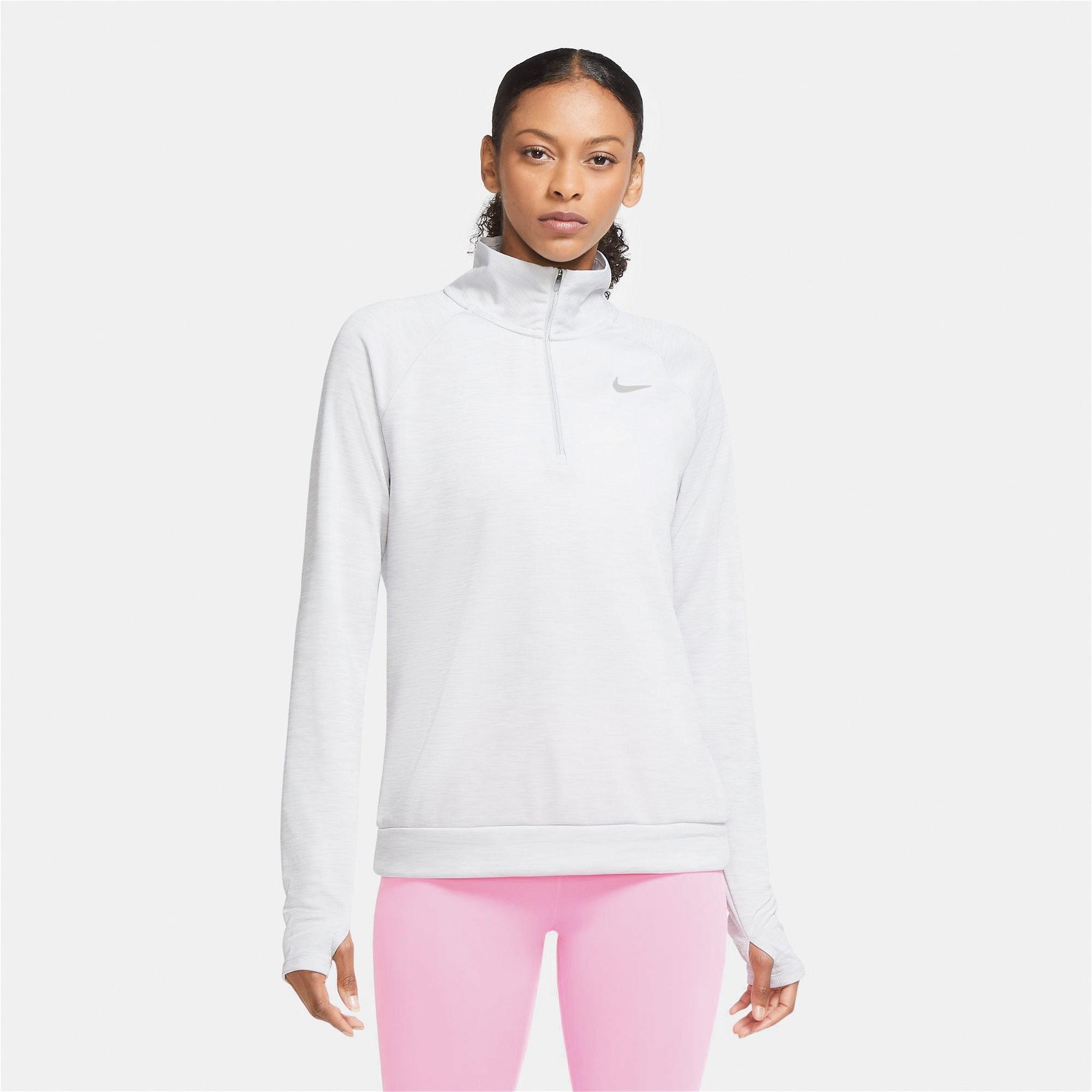 Nike Dri-Fit Pacer Kadın Beyaz Sweatshirt