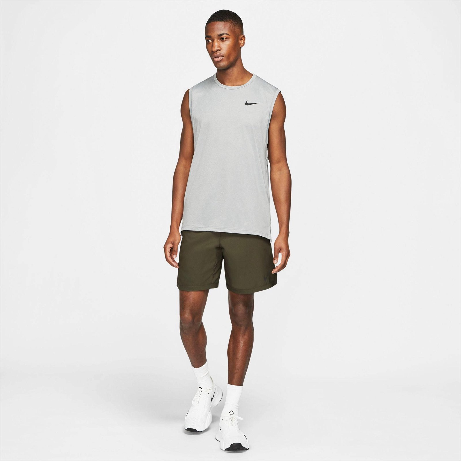 Nike Pro Dri-Fit Hyper Dry Top Tank Erkek Gri T-Shirt