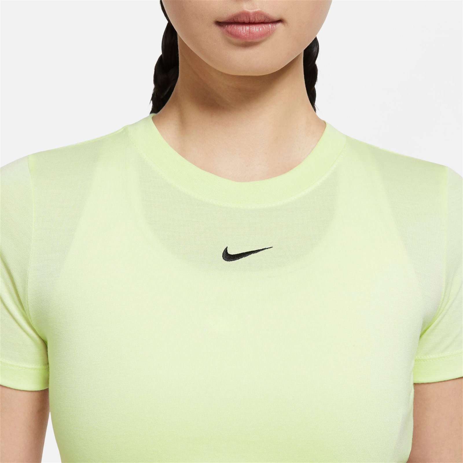 Nike Sportswear Essential Slim Crop Kadın Sarı T-Shirt