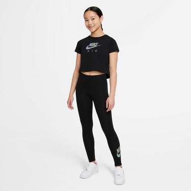 Nike Sportswear Crop Air Çocuk Siyah-Beyaz T-Shirt