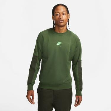  Nike Sportswear Air Boyfriend Fleece Crew Erkek Yeşil Sweatshirt