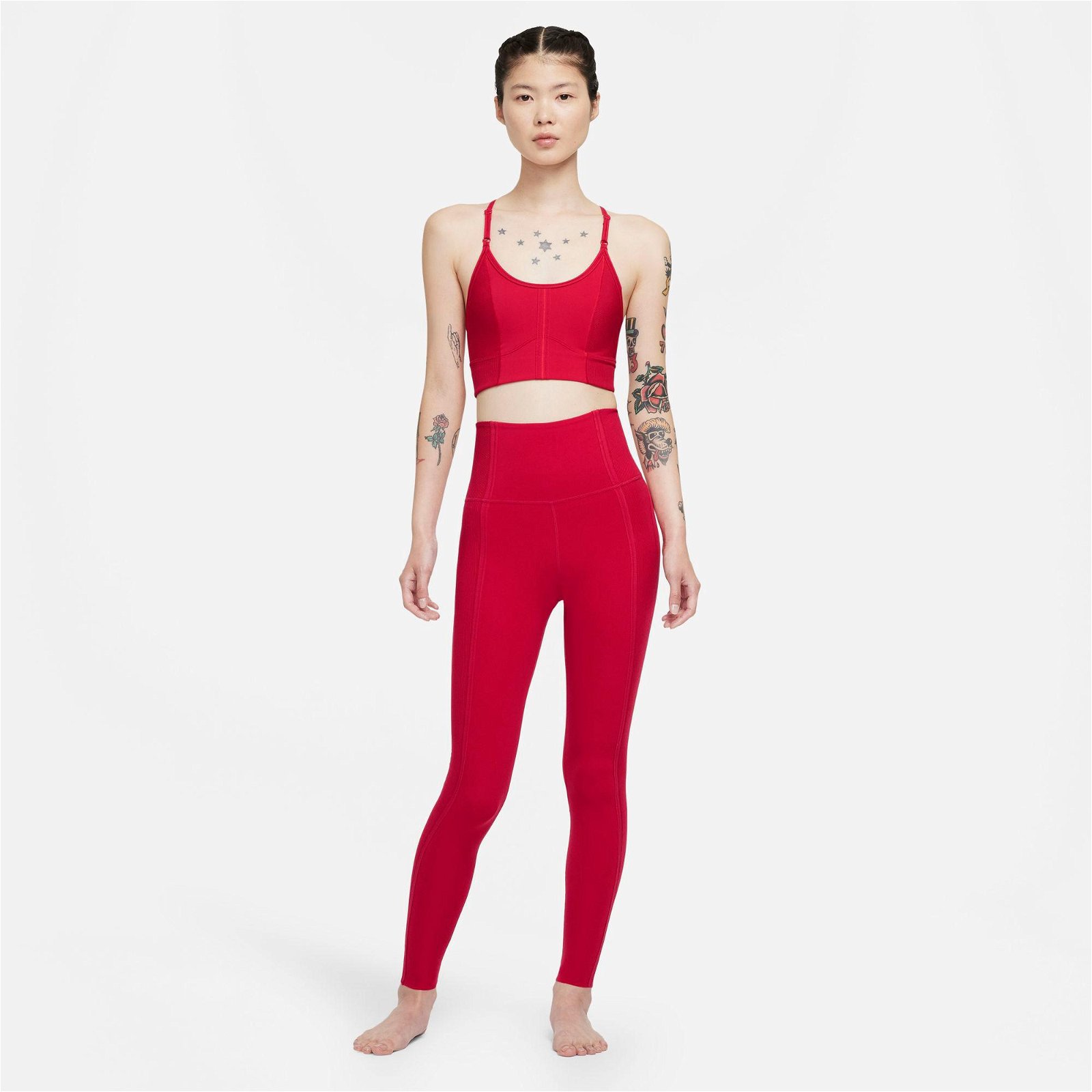 Nike Yoga Dri-FIT Indy Light Support Padded Kadın Kırmızı Bra