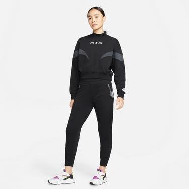  Nike Sportswear Air Fleece Mock Top Kadın Büyük Beden Siyah Sweatshirt