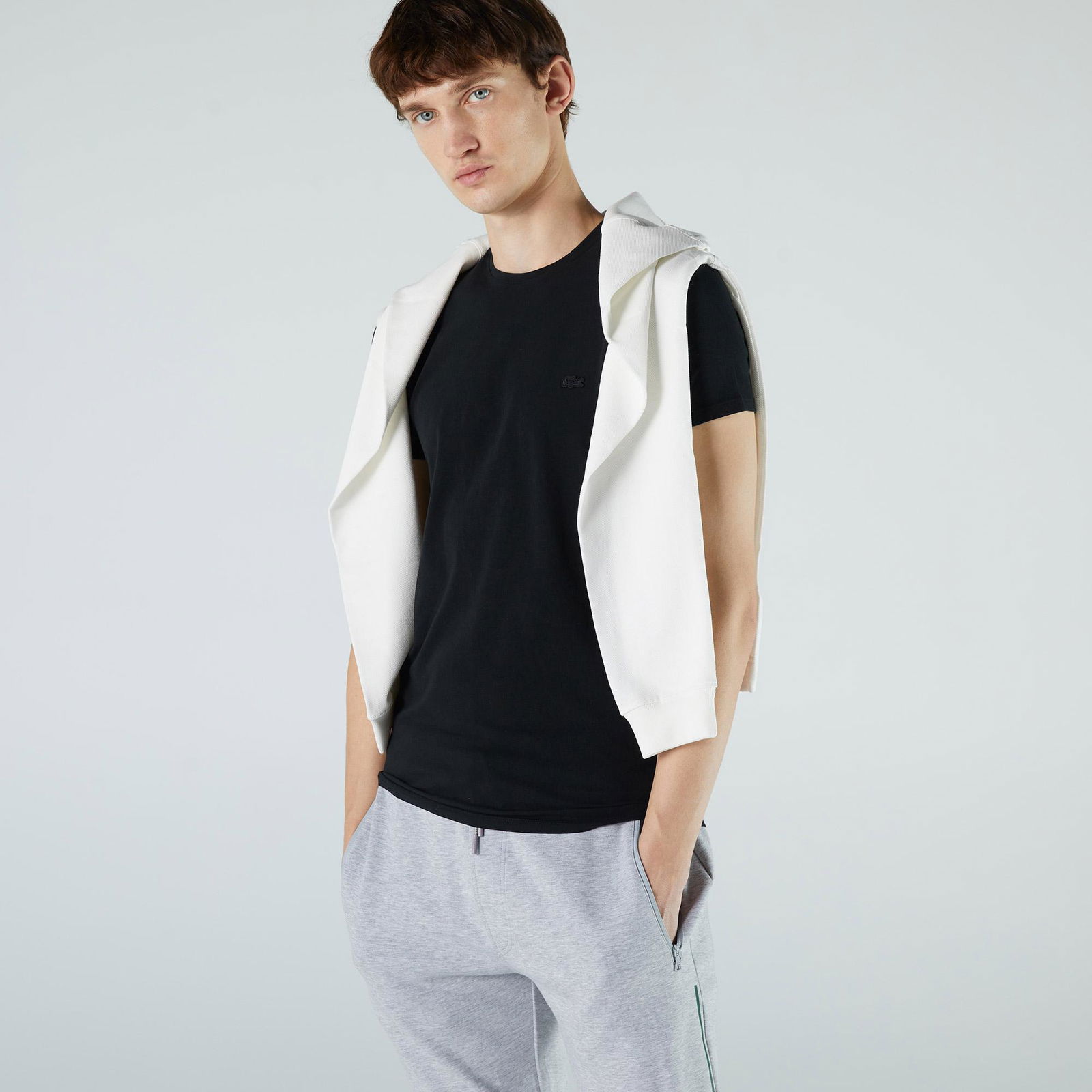 Lacoste Erkek Slim Fit Bisiklet Yaka Siyah T-Shirt