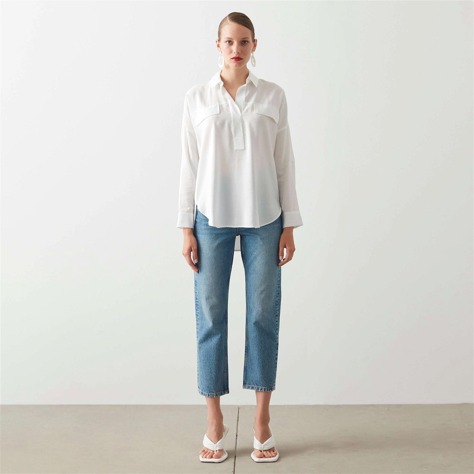 İpekyol Basic Bluz Kadın Beyaz Bluz