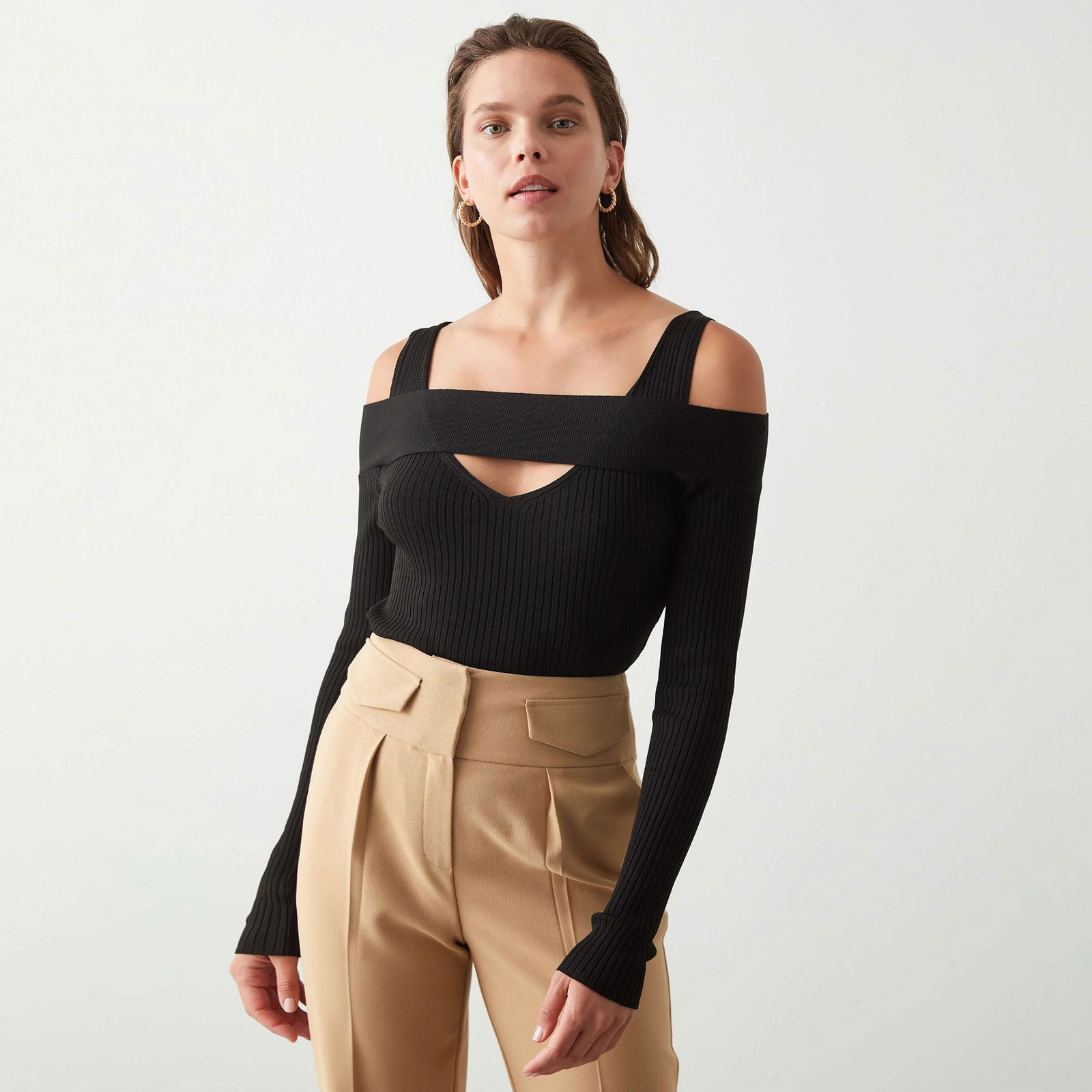İpekyol Cutout Kadın Siyah Bluz