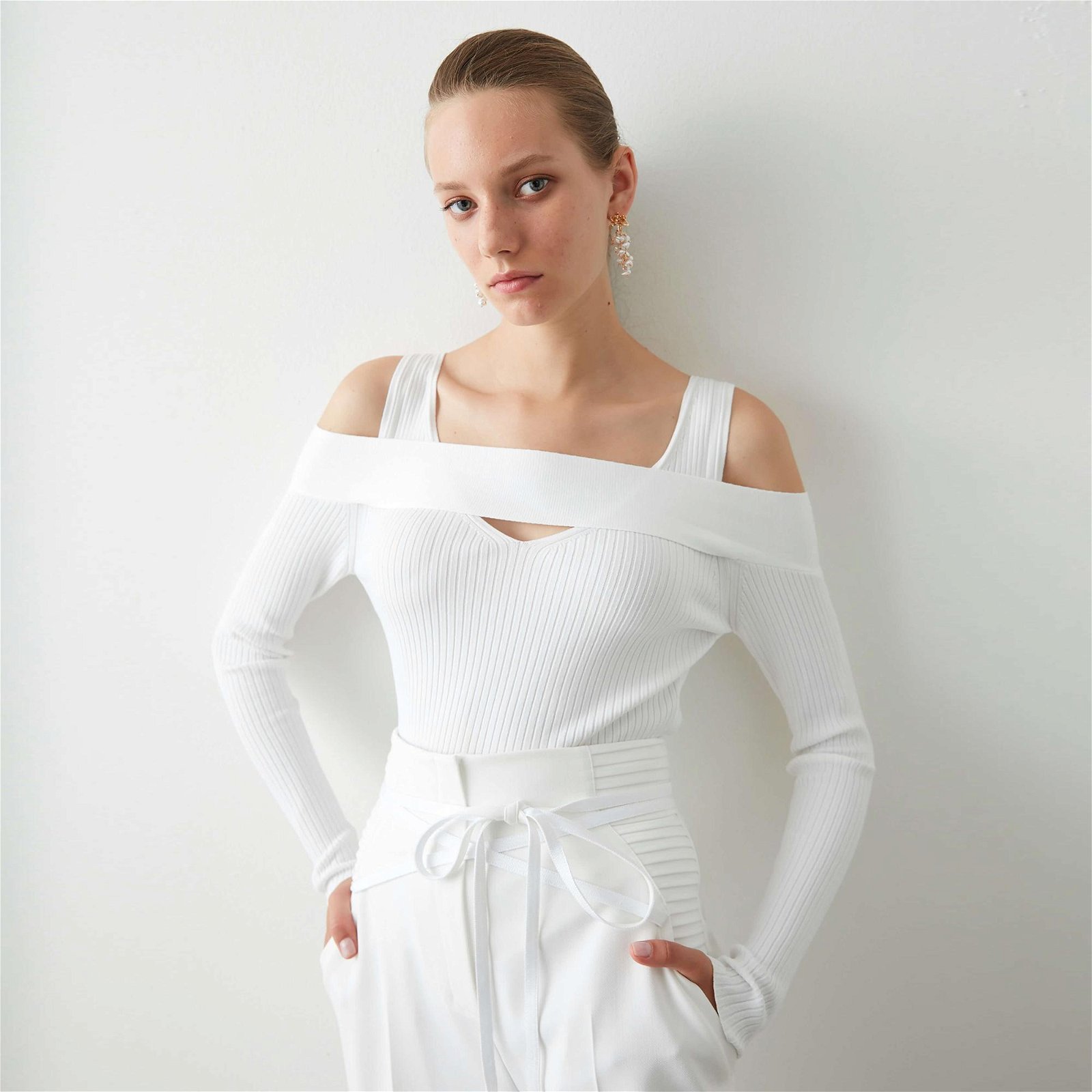 İpekyol Cutout Kadın Beyaz Bluz