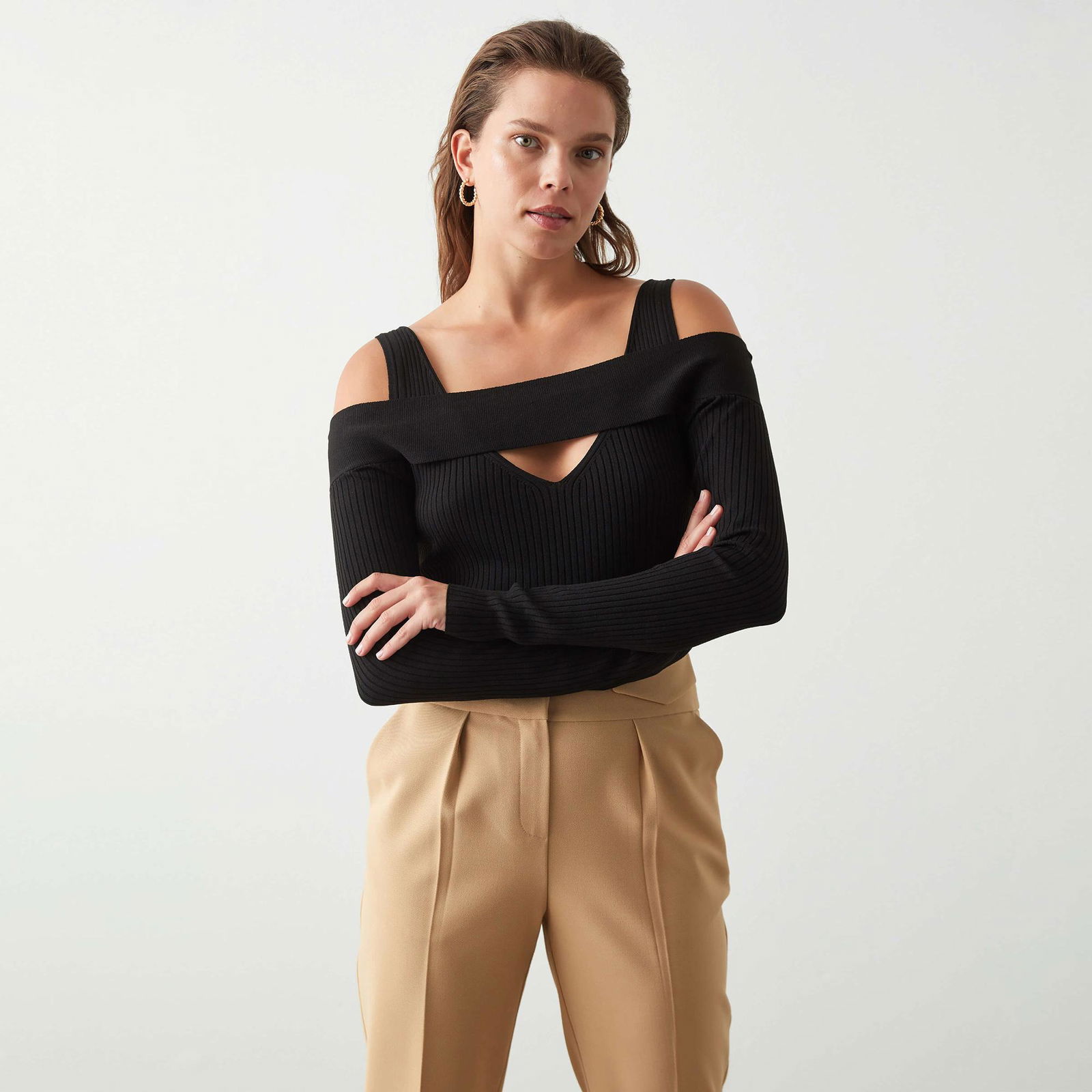 İpekyol Cutout Kadın Siyah Bluz