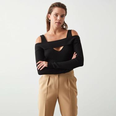  İpekyol Cutout Kadın Siyah Bluz