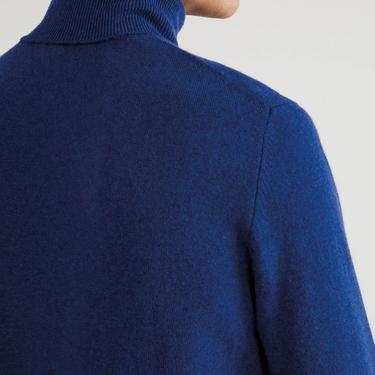  Benetton Boğazlı Merino Erkek Lacivert Kazak