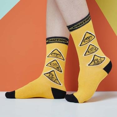  The Socks Company Caution Desenli Erkek Renkli Çorap