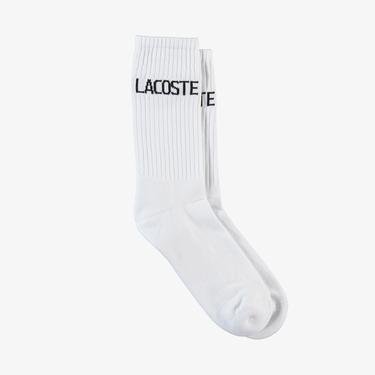  Lacoste Unisex Baskılı Beyaz Uzun Çorap