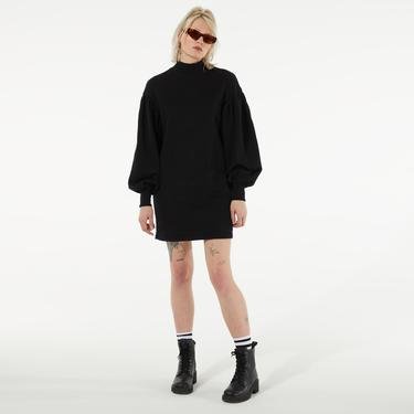  rue Büzgülü Kollu Kadın Siyah Mini Elbise