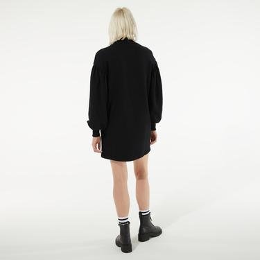  rue Büzgülü Kollu Kadın Siyah Mini Elbise