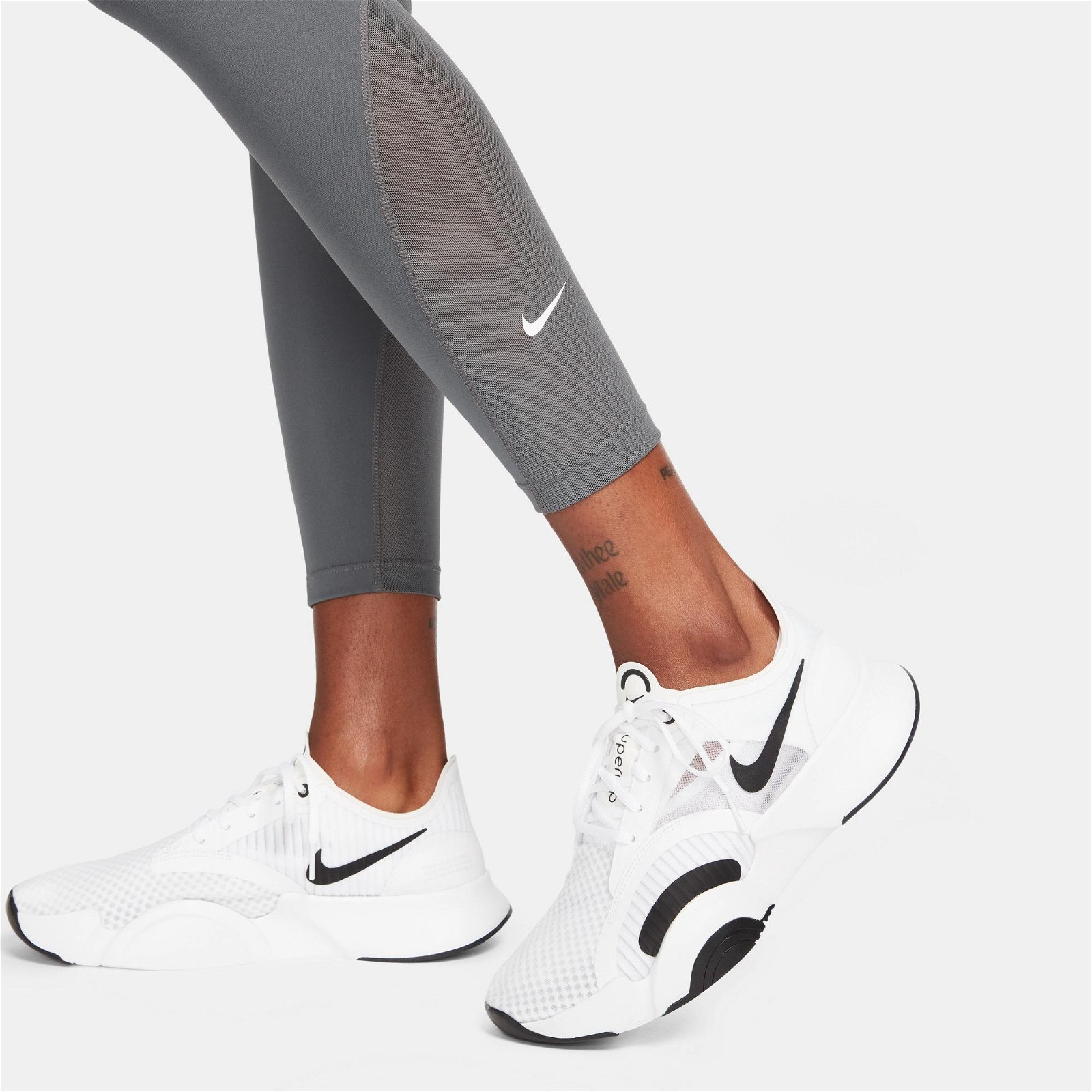 Nike One Dri-Fit Mid-Rise 7/8 Kadın Gri Tayt
