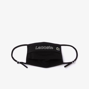  Lacoste L!ve Pamuklu Yıkanabilir Baskılı Siyah Maske
