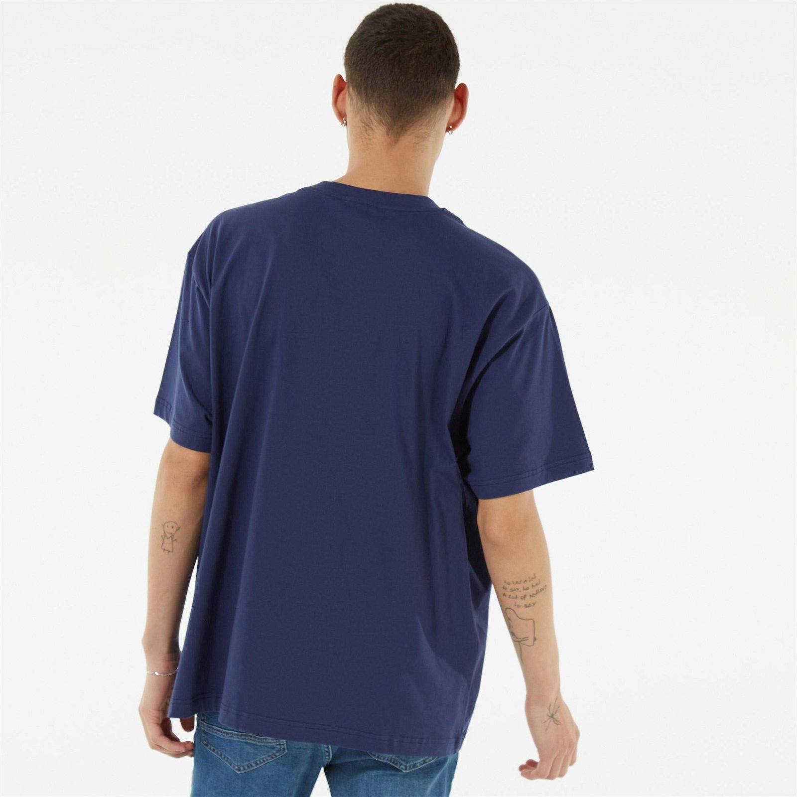 SOONTOBEANNOUNCED Logo Printed Unisex Mavi T-Shirt