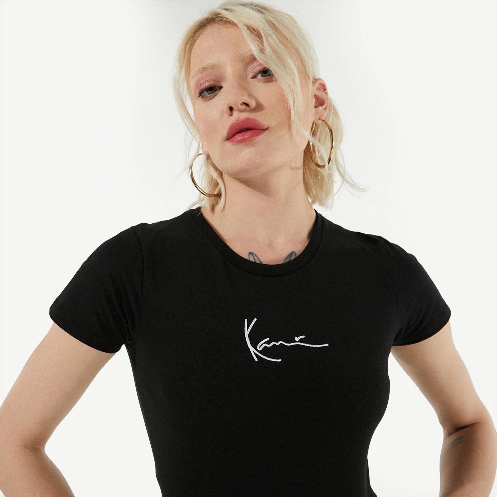 Karl Kani Small Signature Kadın Siyah T-Shirt
