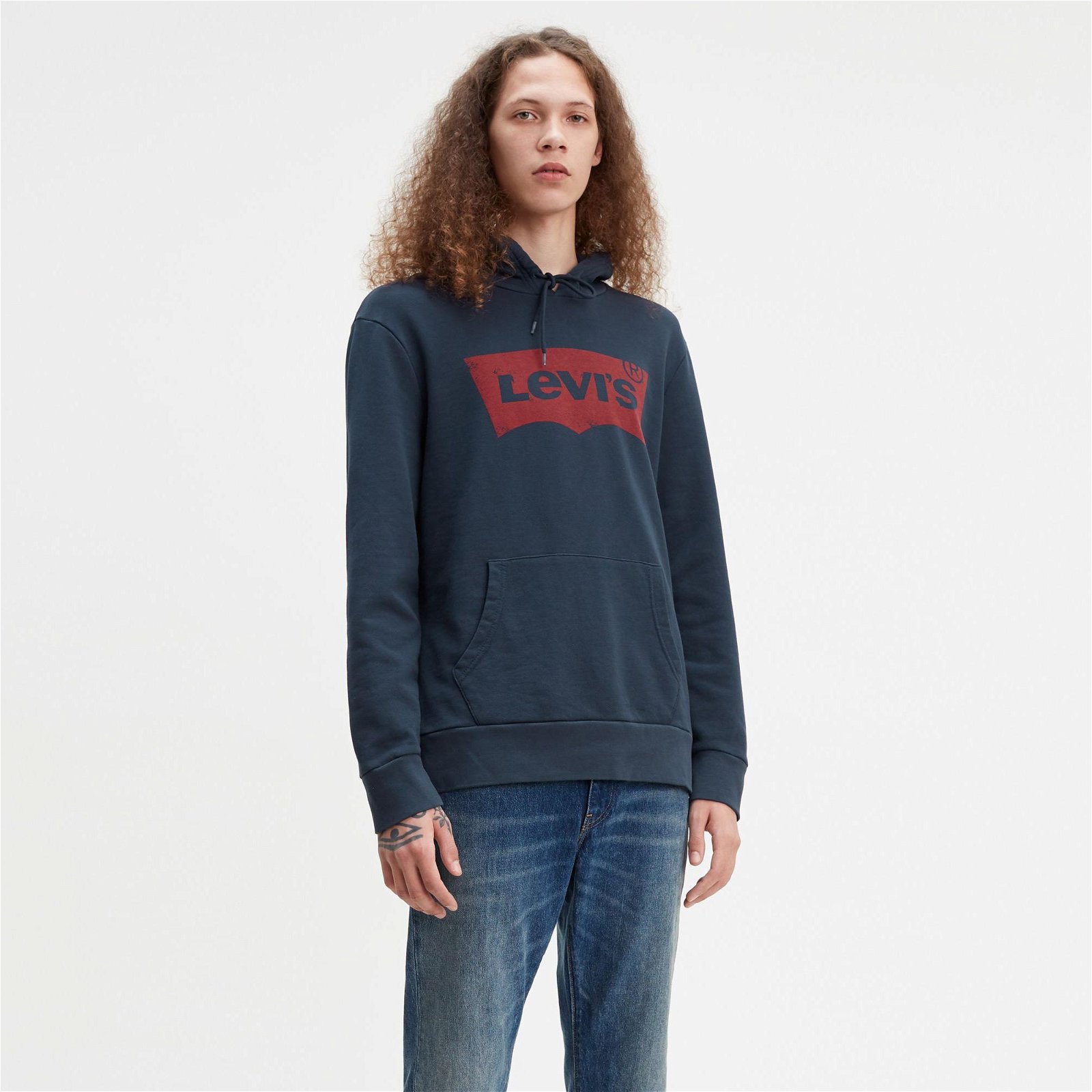 Levi's Housemarked Graphic Erkek Mavi Sweatshirt