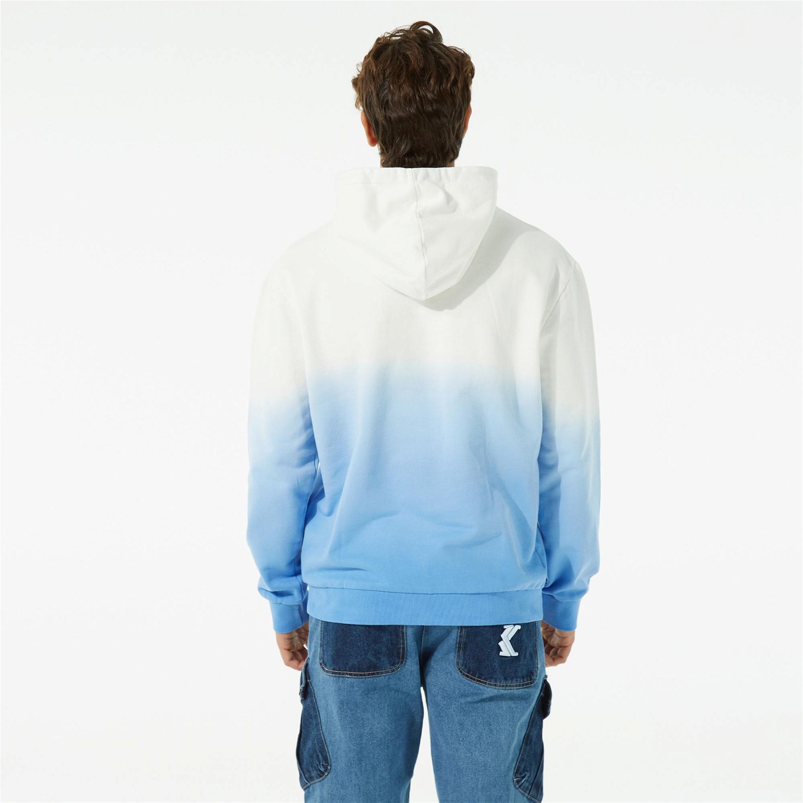 Karl Kani Small Signature Gradient Over Size Erkek Beyaz-Mavi Sweatshirt