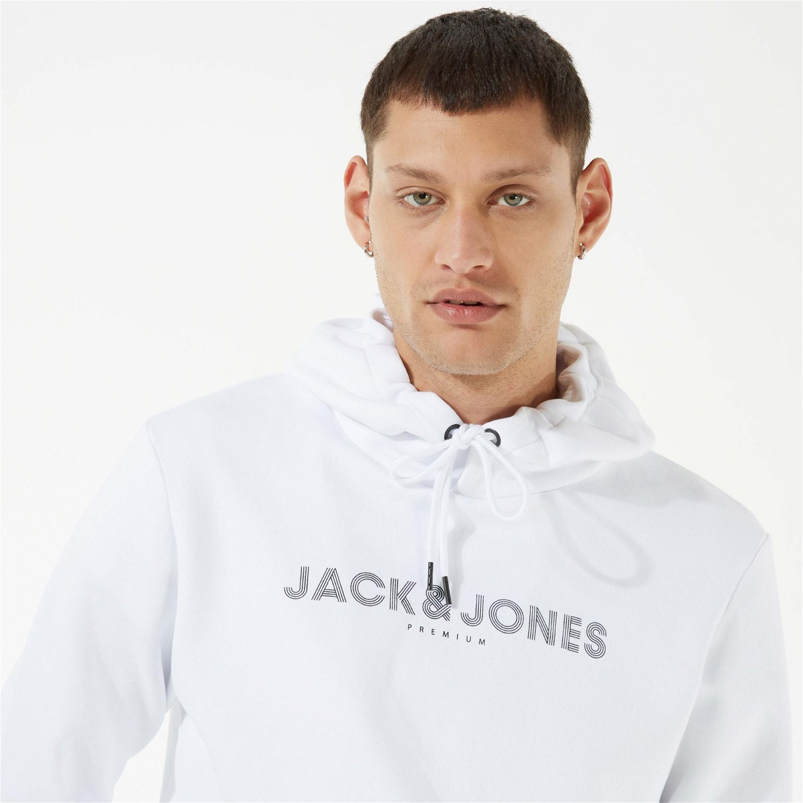 Jack & Jones Jprblabooster Erkek Beyaz Sweatshirt