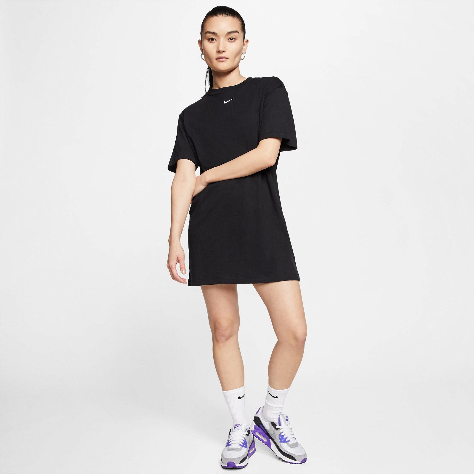 Nike Sportswear Essential Short-Sleve Kadın Siyah Elbise
