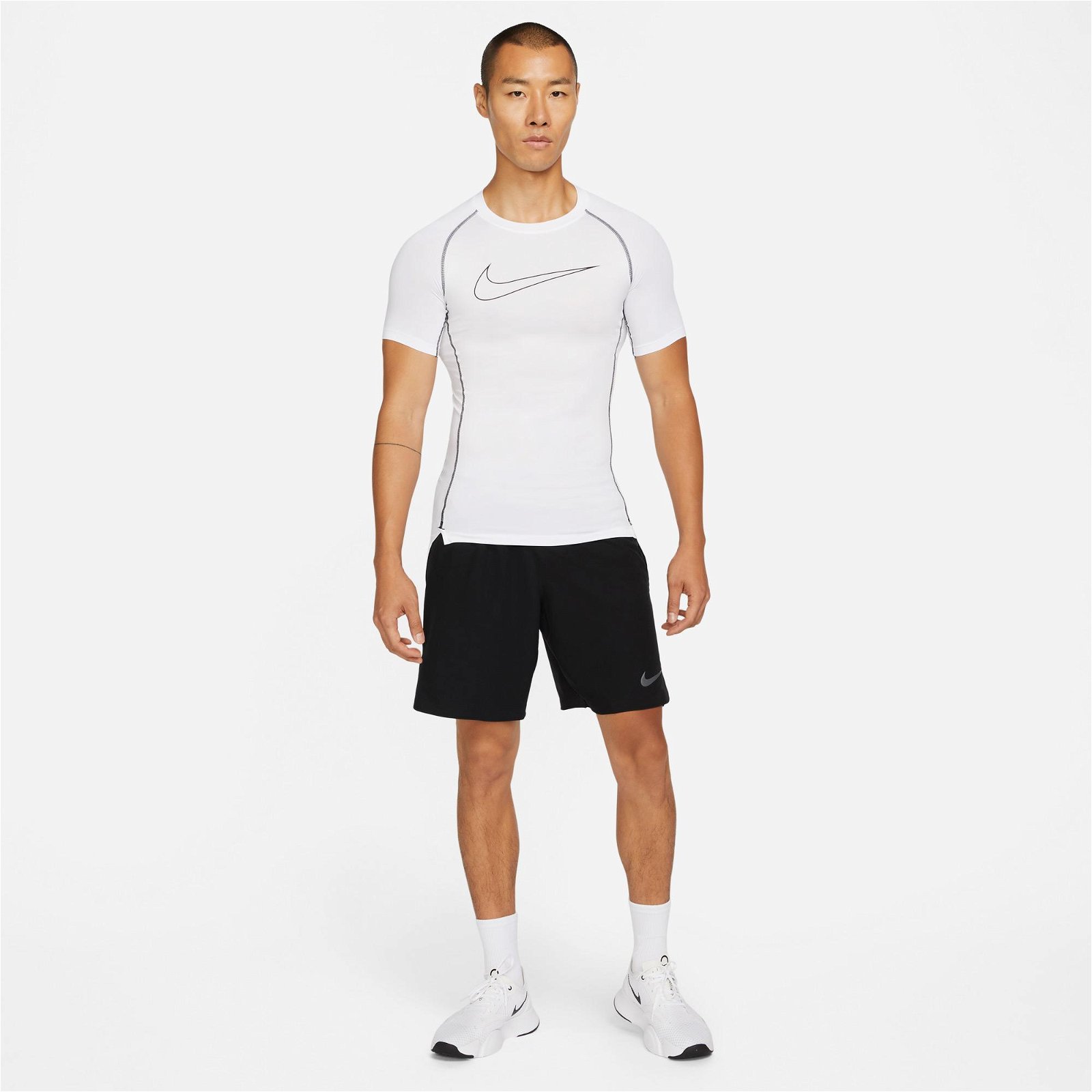 Nike Pro Dri-FIT Top Erkek Beyaz T-Shirt