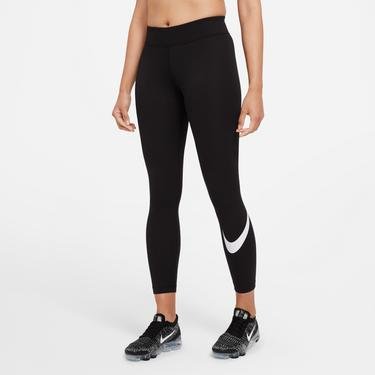  Nike Sportswear Essential Gx Mid Rise Legging Swoosh Kadın Siyah Tayt