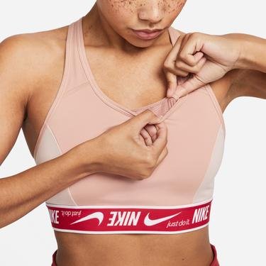  Nike Dri-FIT Swoosh Logo Kadın Bej Bra