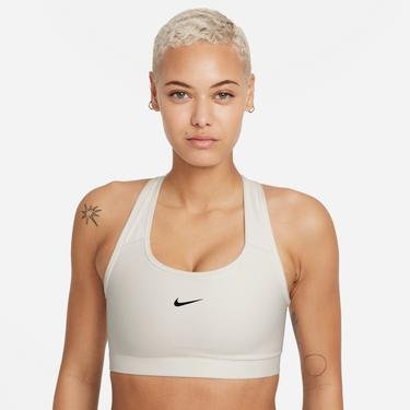  Nike Dri-Fit Swoosh Seamless Kadın Beyaz Bra