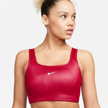  Nike Dri-FIT Swoosh Shine Kadın Kırmızı Bra
