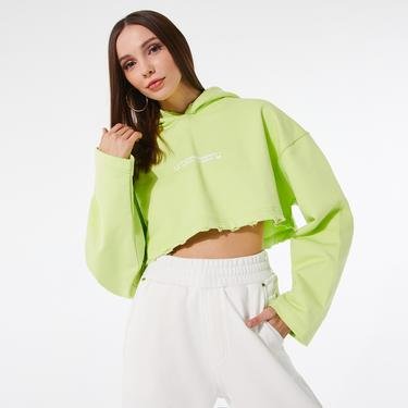  Urban Theory Lime Kadın Sarı Crop Sweatshirt