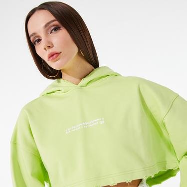  Urban Theory Lime Kadın Sarı Crop Sweatshirt