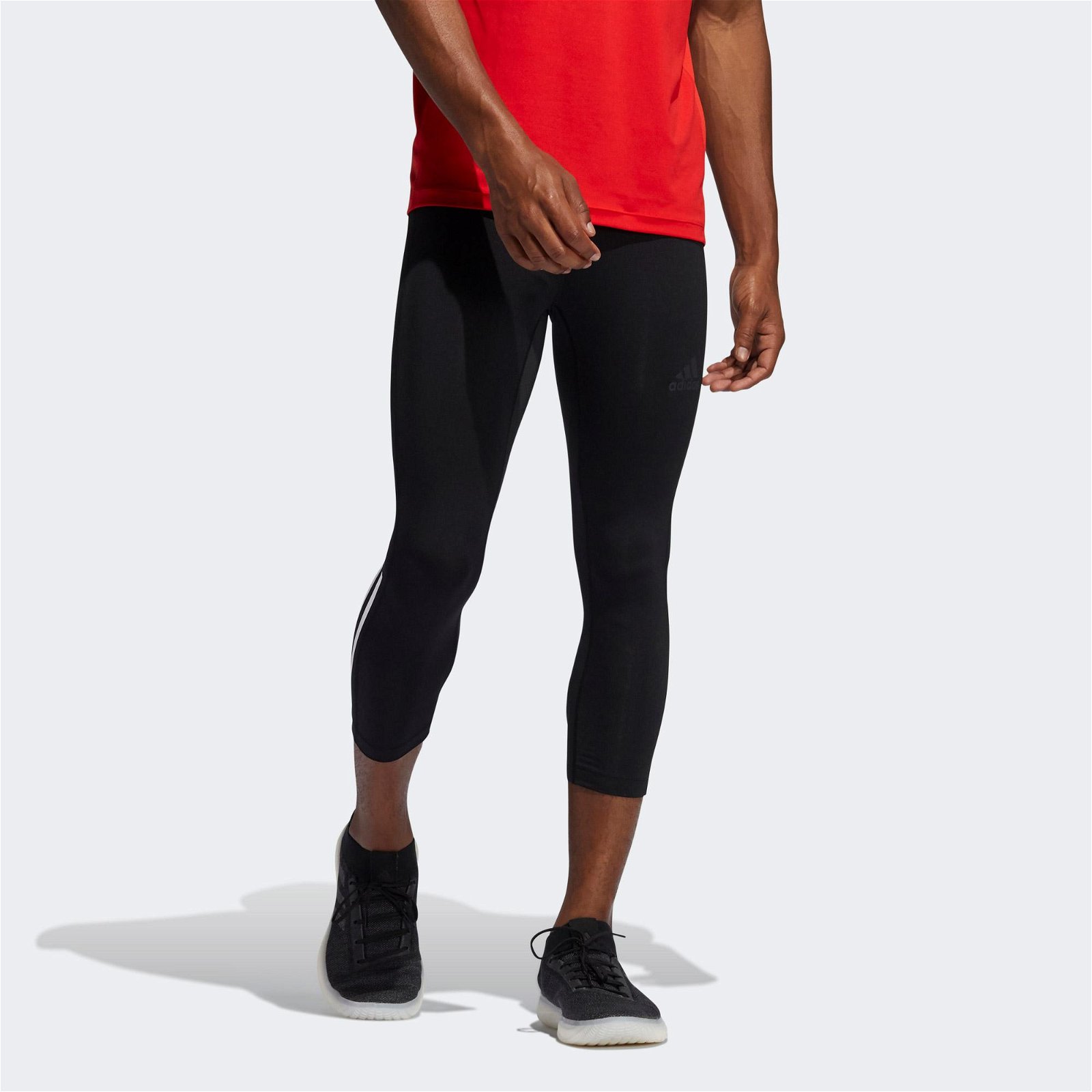 adidas Techfit 3-Stripes Erkek Siyah Tayt