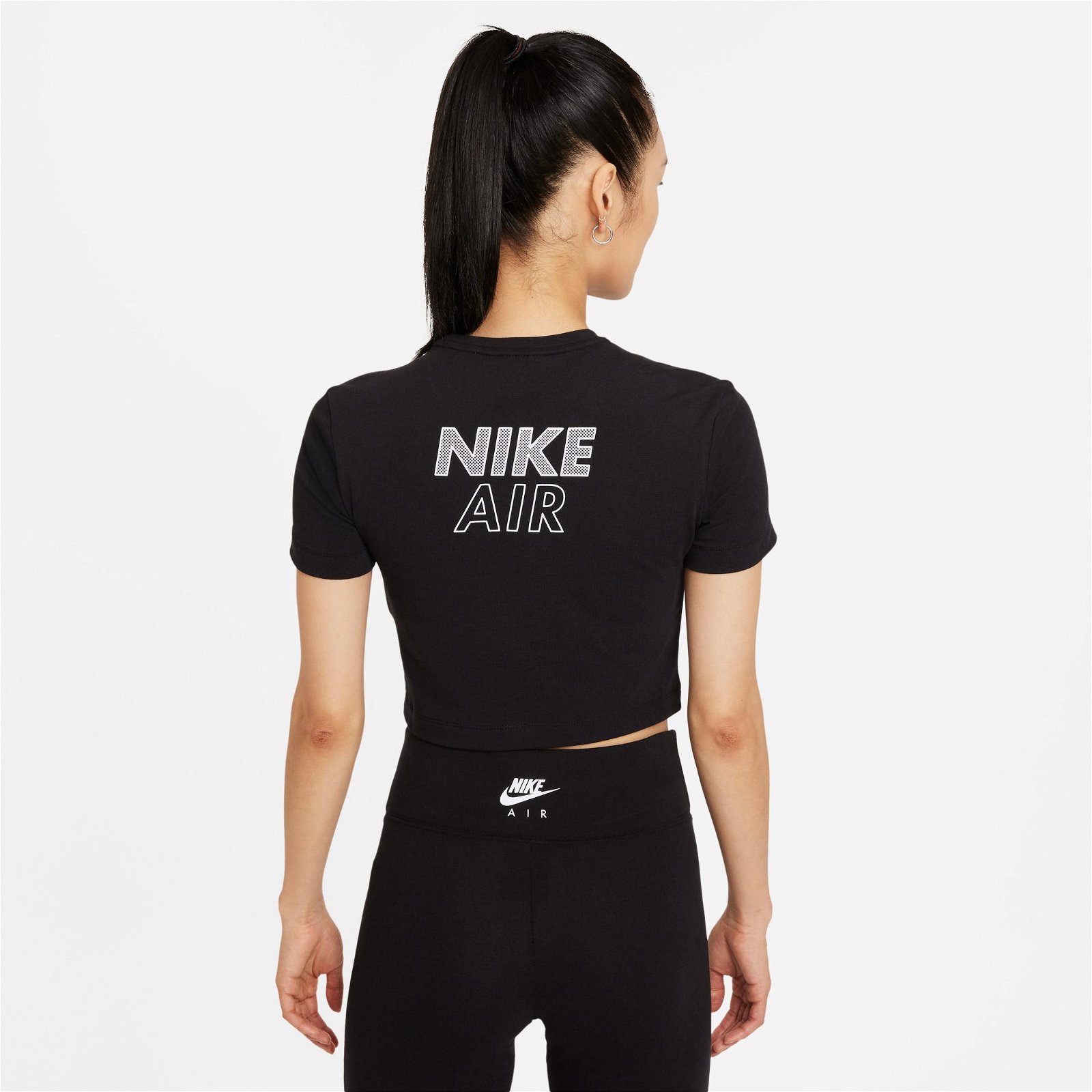 Nike Sportswear Essential Air Crop Kadın Siyah T-Shirt