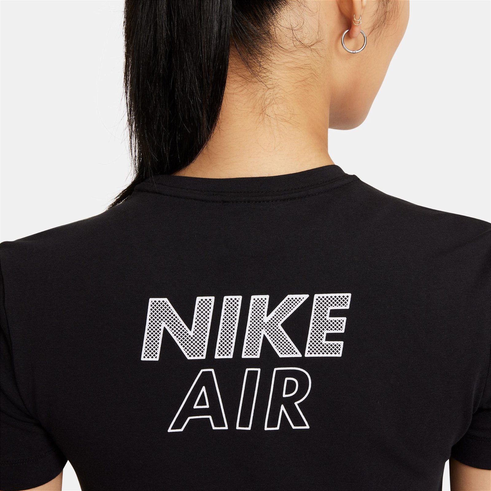 Nike Sportswear Essential Air Crop Kadın Siyah T-Shirt