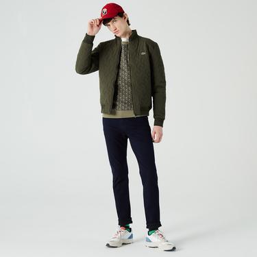  Lacoste Erkek Kapitone Yeşil Mont