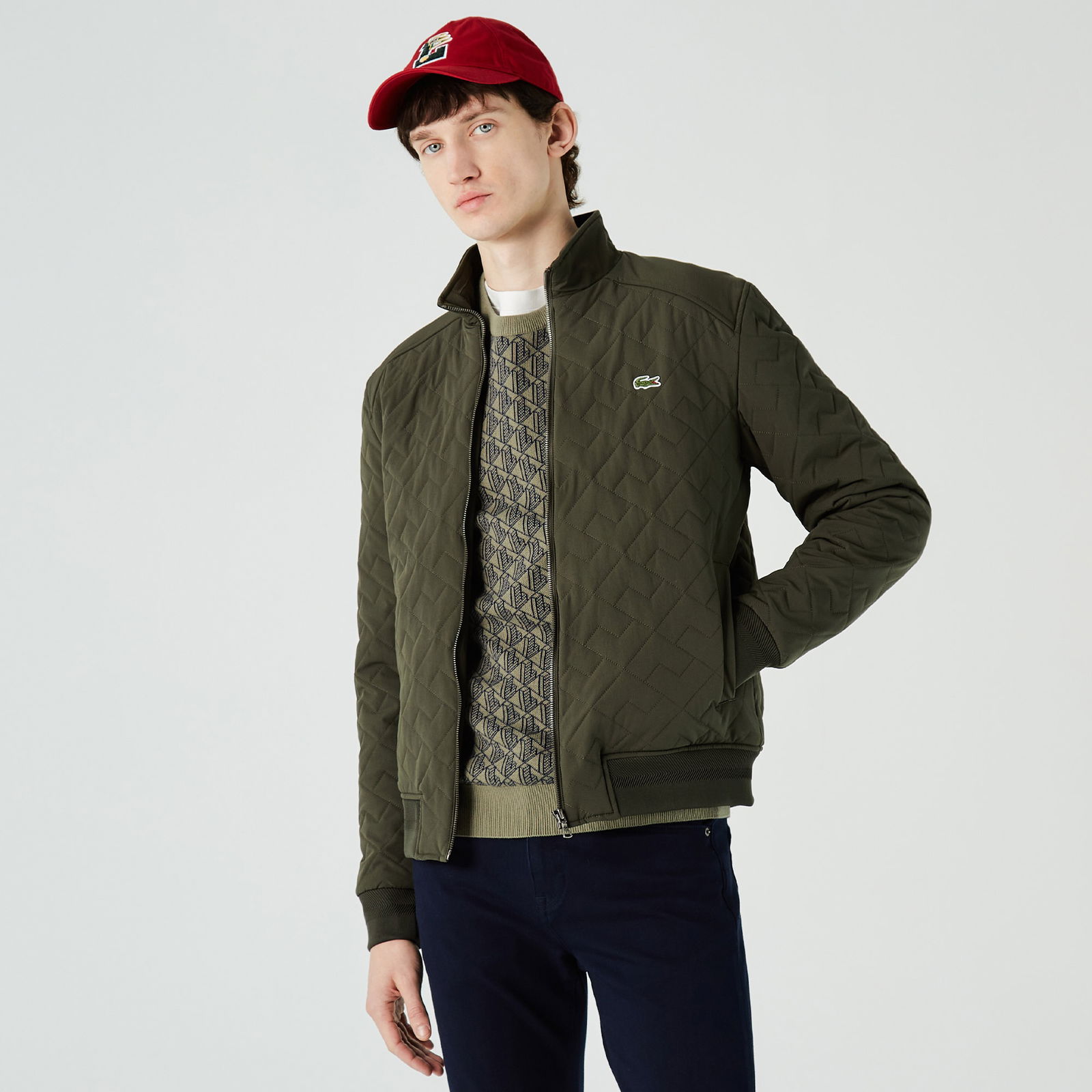 Lacoste Erkek Kapitone Yeşil Mont