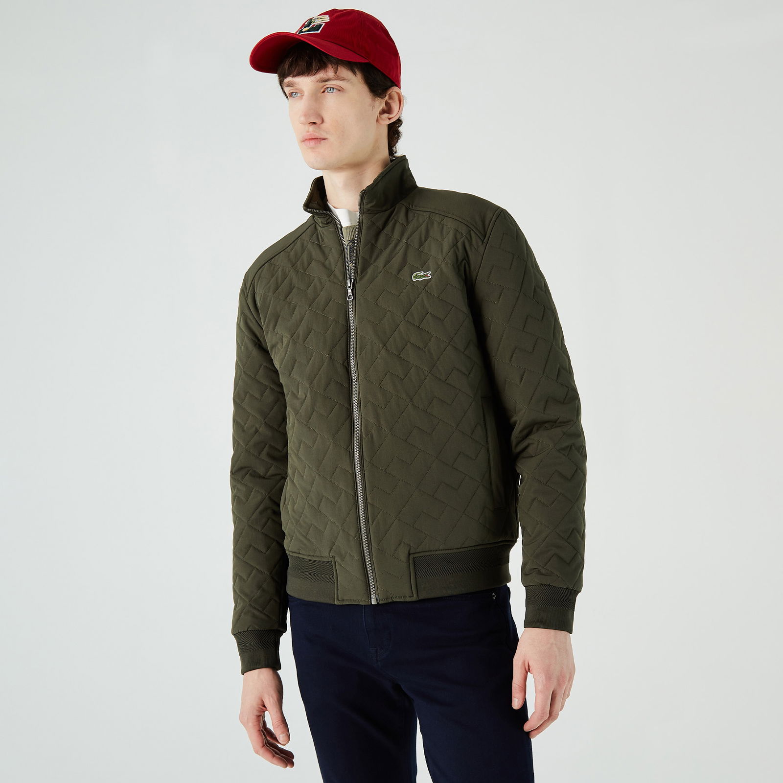 Lacoste Erkek Kapitone Yeşil Mont