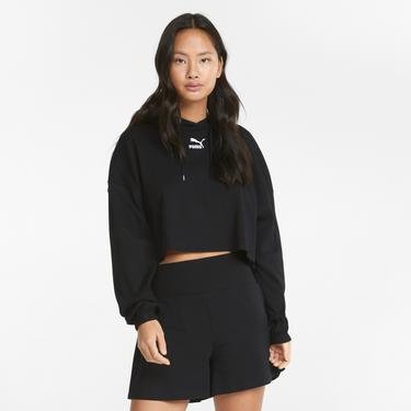  Puma Classics Ribbed Kadın Siyah Sweatshirt