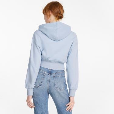  Puma Classics Crop Kadın Mavi Sweatshirt