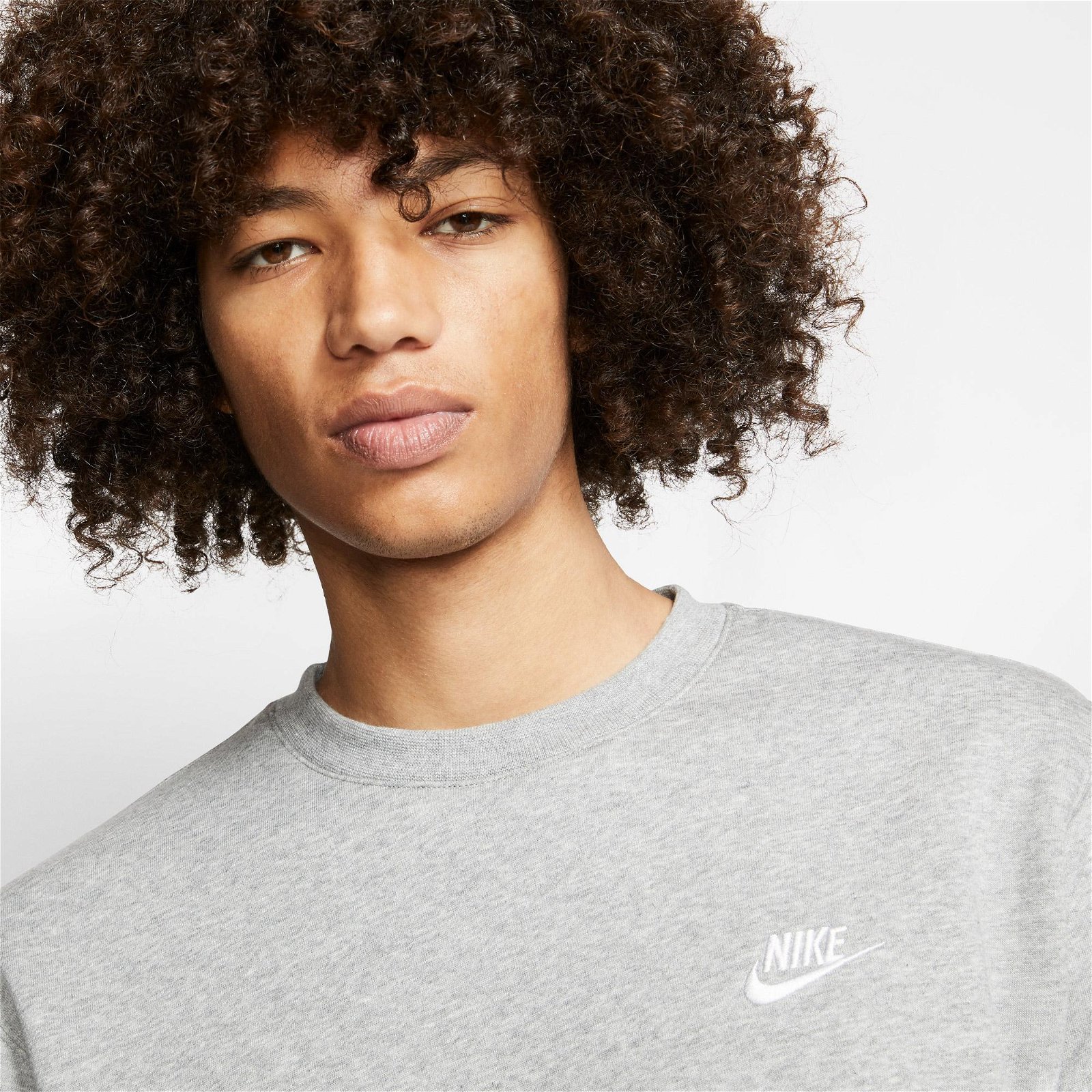 Nike Sportswear Club Crew Erkek Gri Sweatshirt