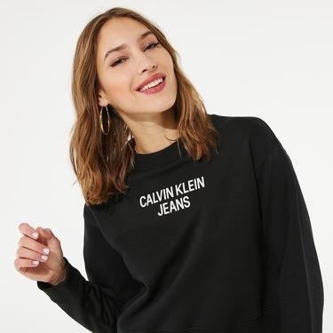  Calvin Klein Easy Institutional Kadın Siyah Sweatshirt