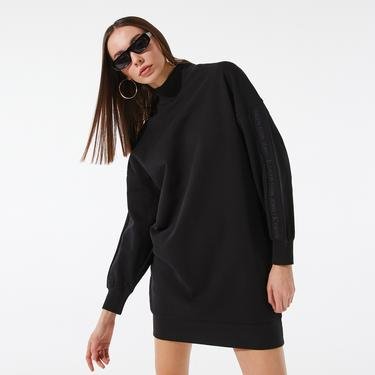  Calvin Klein Logo Jacquard Kadın Siyah Elbise